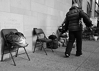 Soup Kitchen : St Luke's Lutheran Church : Hell's Kitchen : Food queues : Food lines : Hell's Kitchen : Streetlife, New York, Photo by Richard Moore
